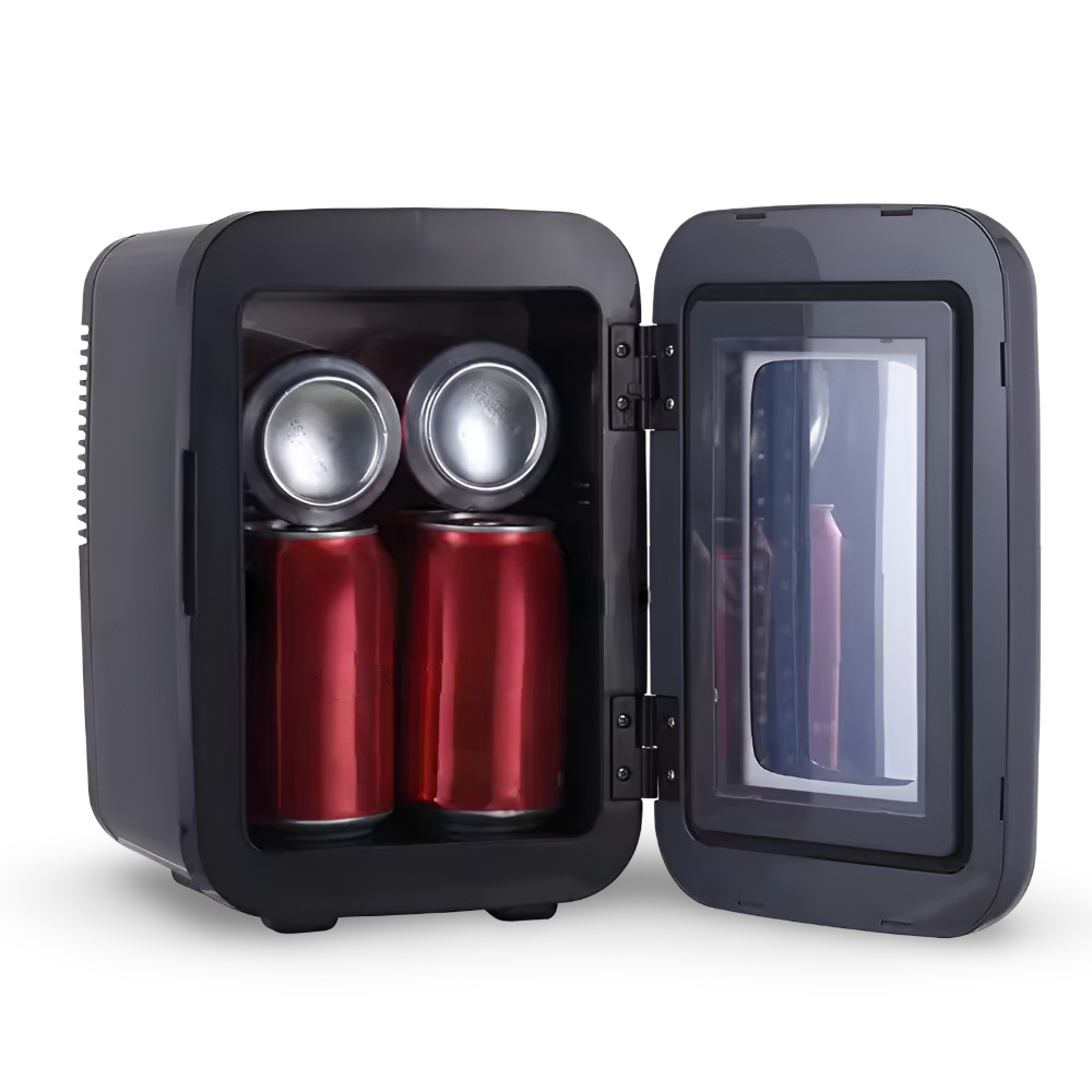 Compact Desktop Beverage Cooler and Freezer for Portable Use