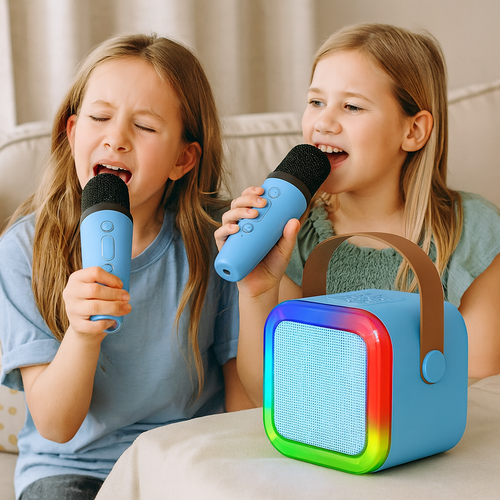 Bluetooth Mini Karaoke Speaker for Kids with Wireless Microphone