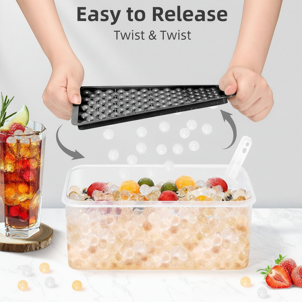 Mini Silicone Ice Ball Mold Tray for Round Ice Cubes