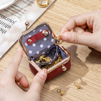 Travel Organizer for Jewelry – Genuine Leather Box with Gold Clasp
