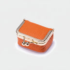 Travel Organizer for Jewelry – Genuine Leather Box with Gold Clasp