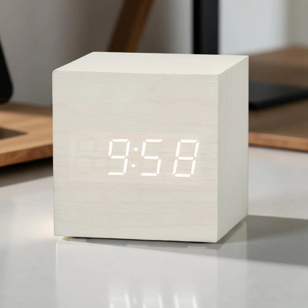 Digital LED Cube Alarm Clock Display