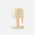 Dimmable LED Bedside Lamp in Ivory – Cordless Mini Mushroom Design with Touch Control