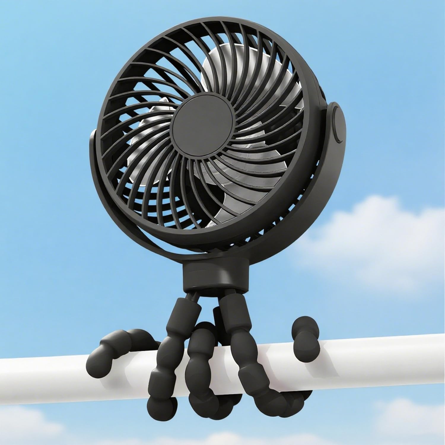 Battery-Powered Clip-On Stroller Fan for Portable Use