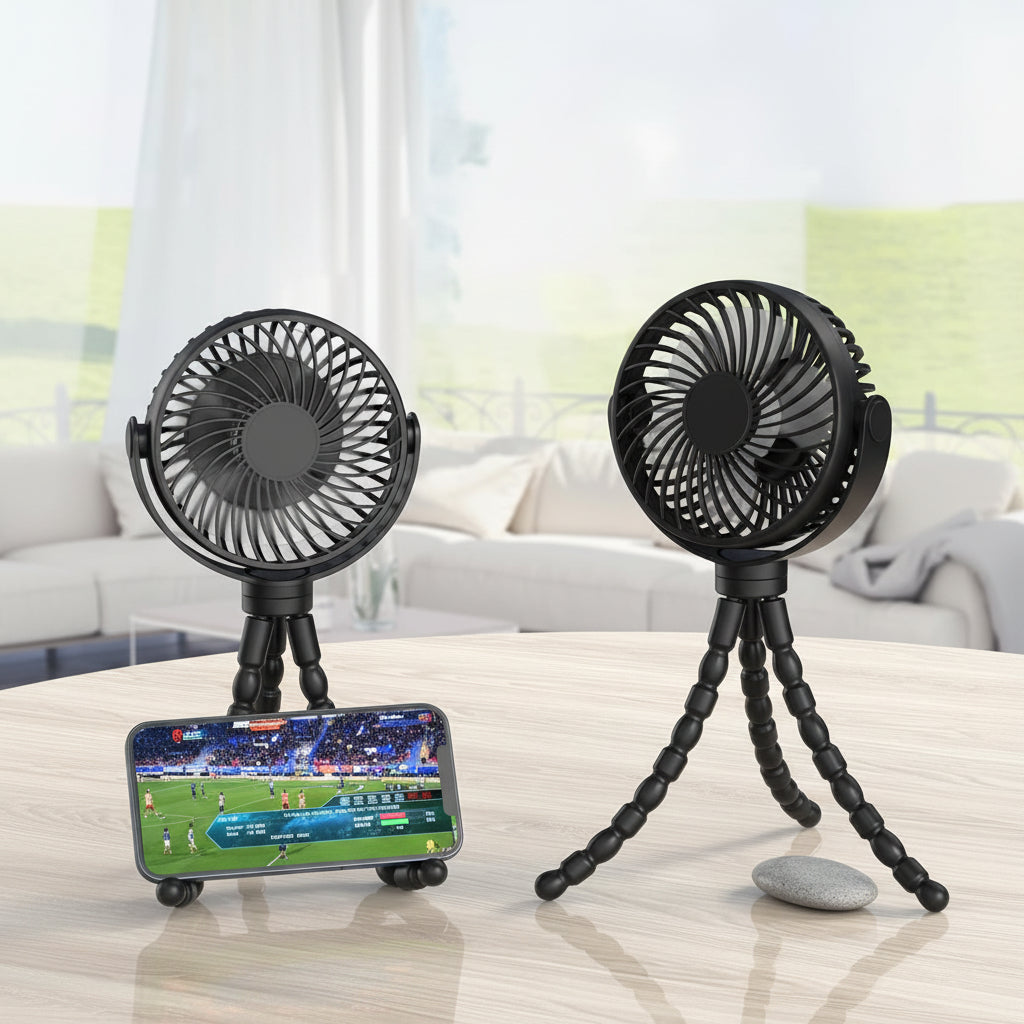 Battery-Powered Clip-On Stroller Fan for Portable Use
