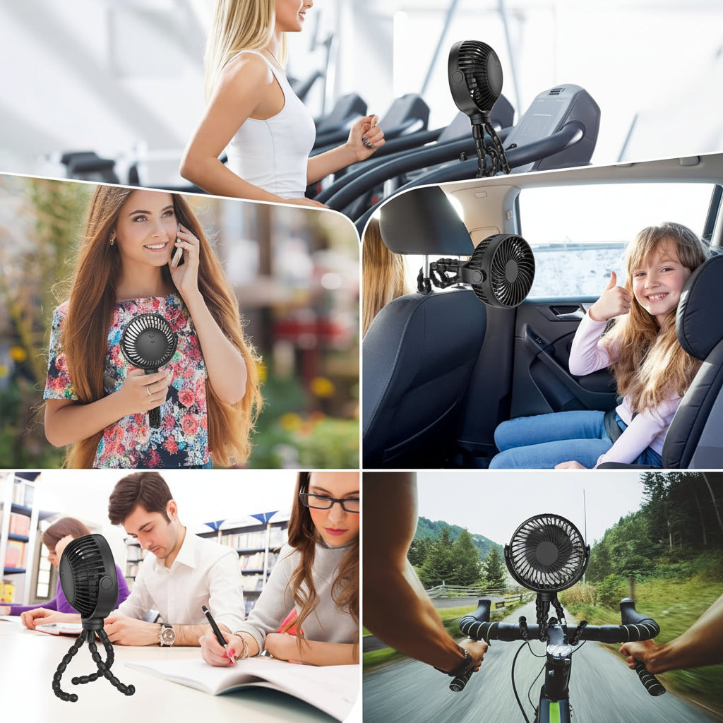 Battery-Powered Clip-On Stroller Fan for Portable Use