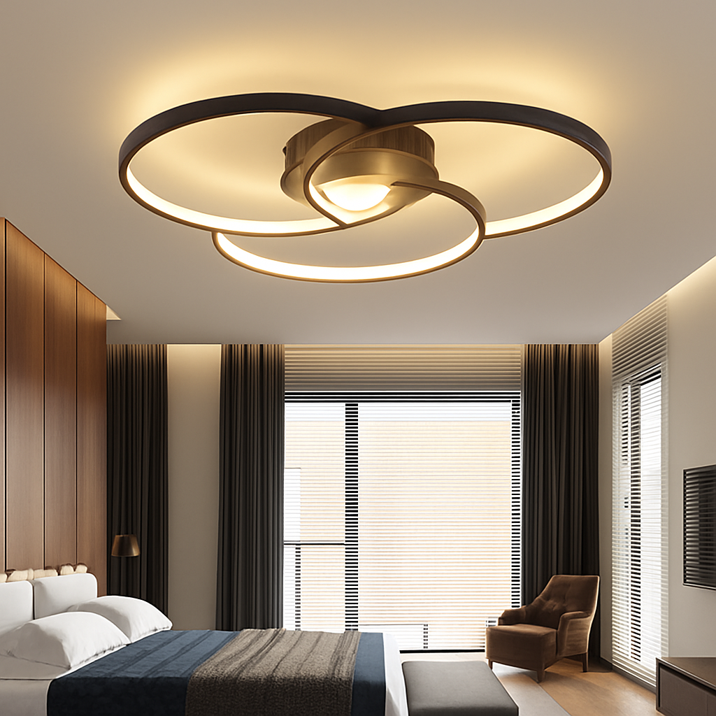 Sleek LED Ceiling Light Fixture with Dimmer Option