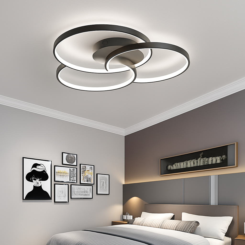 Sleek LED Ceiling Light Fixture with Dimmer Option