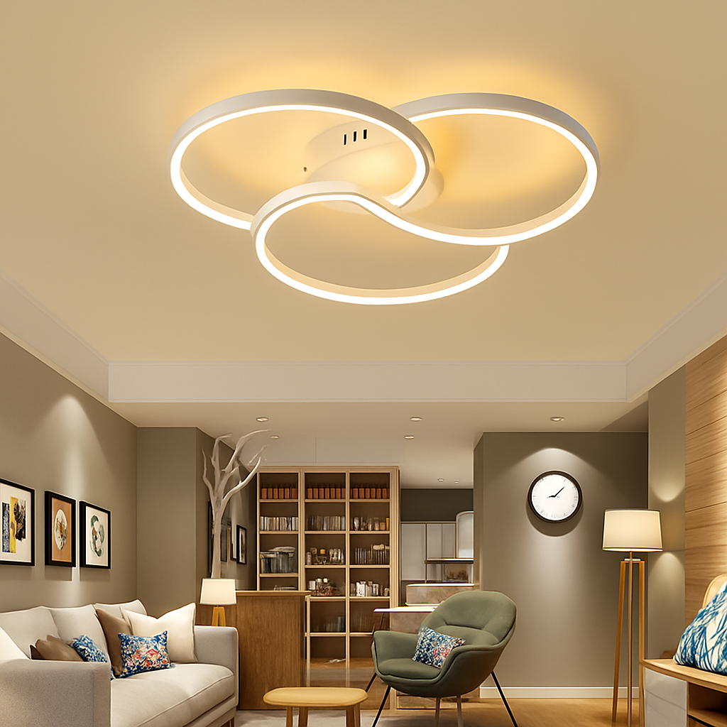 Sleek LED Ceiling Light Fixture with Dimmer Option