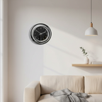 Elegant Silent Movement Wall Clock in Black – 11.81 inch Diameter