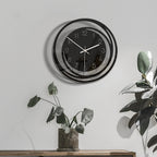Elegant Silent Movement Wall Clock in Black – 11.81 inch Diameter