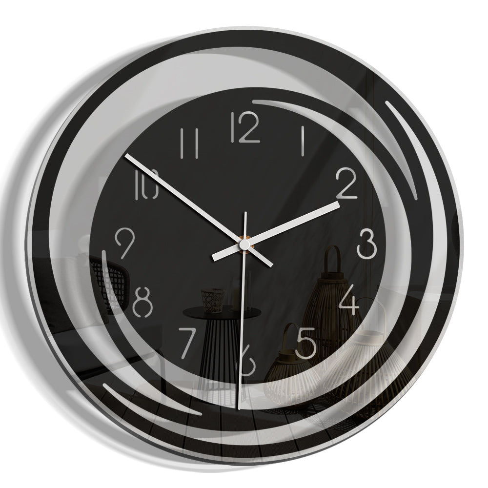 Elegant Silent Movement Wall Clock in Black – 11.81 inch Diameter