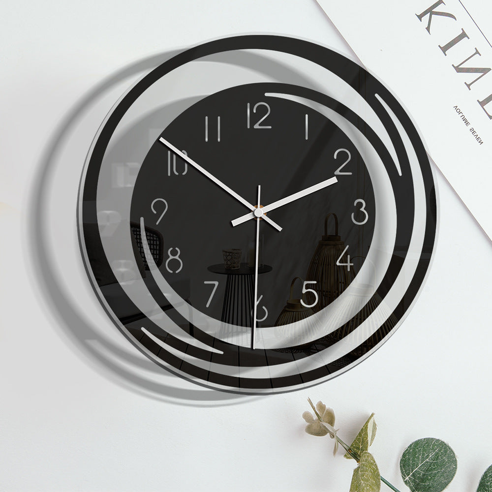 Elegant Silent Movement Wall Clock in Black – 11.81 inch Diameter