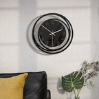 Elegant Silent Movement Wall Clock in Black – 11.81 inch Diameter