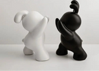 Charming Rabbit Book Holders - Elegant Black & White Accents