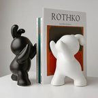 Charming Rabbit Book Holders - Elegant Black & White Accents