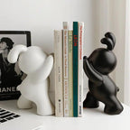 Charming Rabbit Book Holders - Elegant Black & White Accents