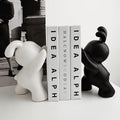 Charming Rabbit Book Holders - Elegant Black & White Accents