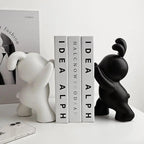 Charming Rabbit Book Holders - Elegant Black & White Accents