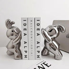 Charming Rabbit Book Holders - Elegant Black & White Accents