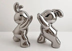 Charming Rabbit Book Holders - Elegant Black & White Accents