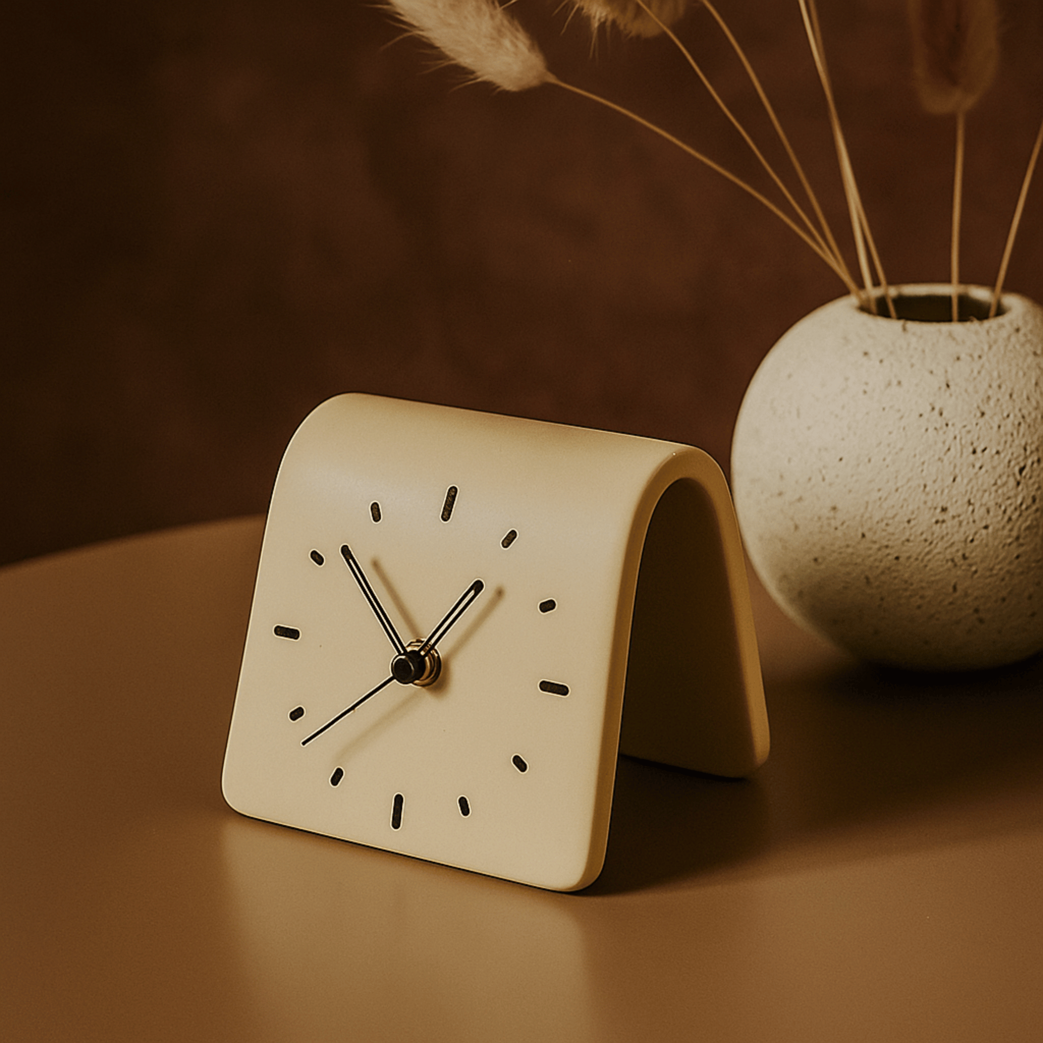 Elegant Ceramic Square Clock for Your Workspace