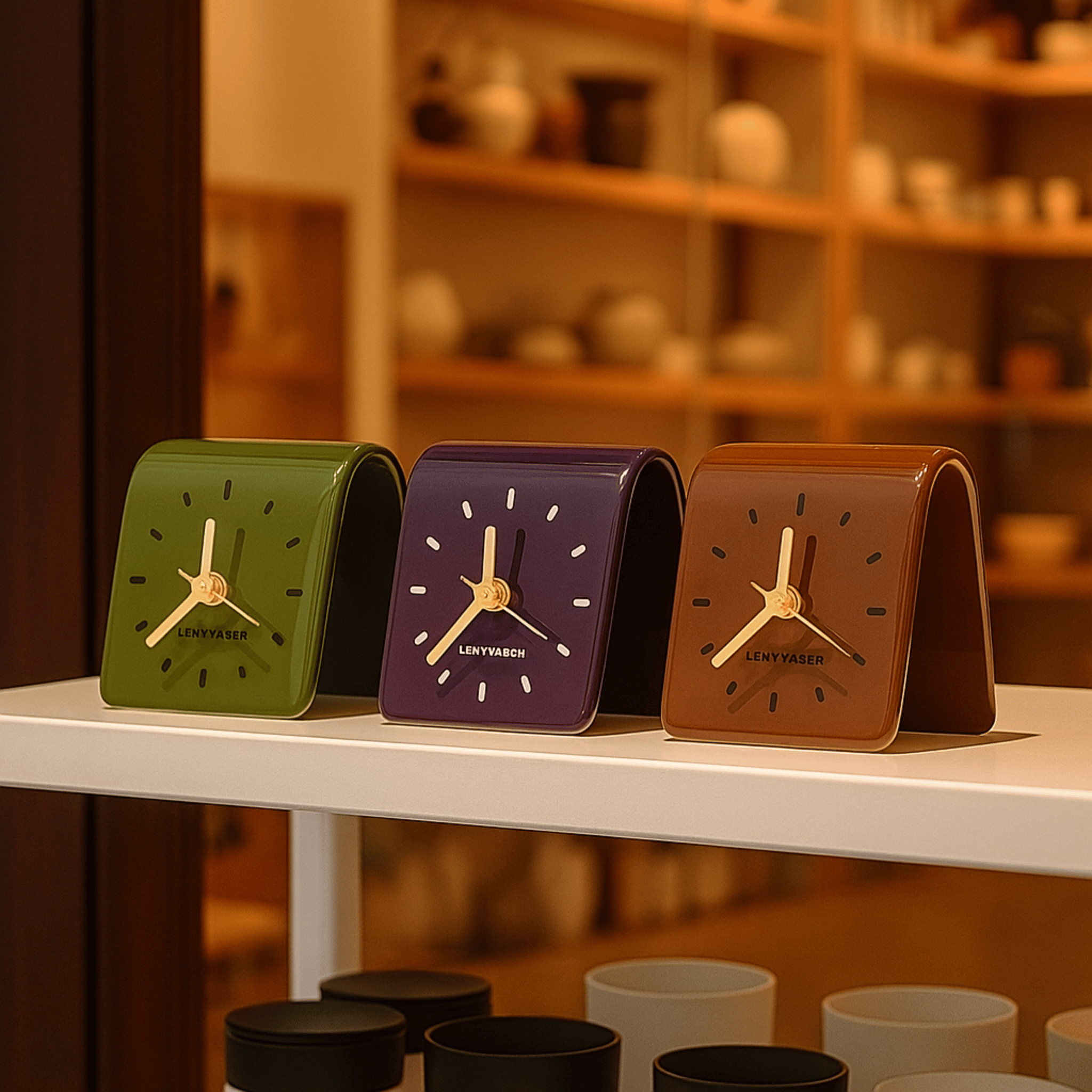 Elegant Ceramic Square Clock for Your Workspace