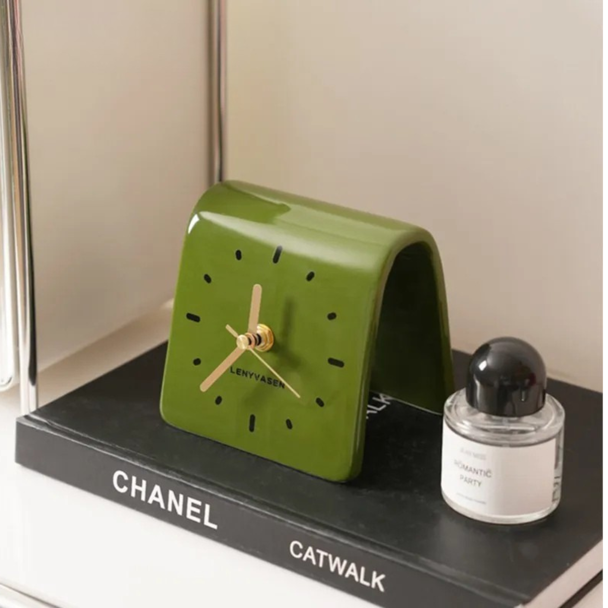 Elegant Ceramic Square Clock for Your Workspace