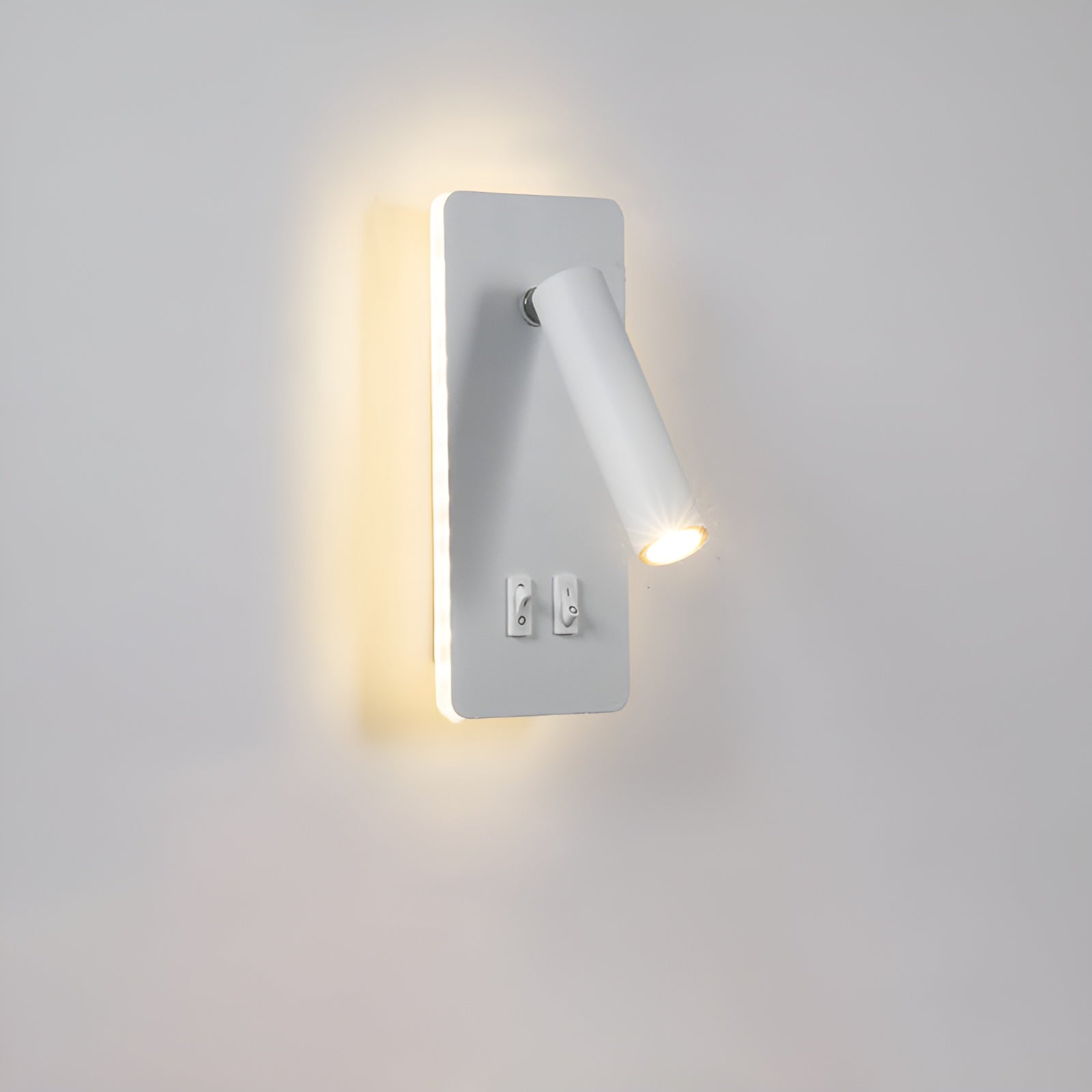 Cylindrical Wall Light with Dual Switch and 330° Adjustable LED – Iron Finish