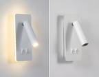Cylindrical Wall Light with Dual Switch and 330° Adjustable LED – Iron Finish