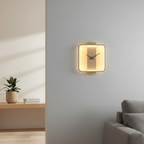 Modern Aluminum and Glass Wall Clock with Backlight – Minimalist Style