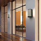Rectangular Black Aluminum Outdoor Wall Light Fixture