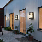 Rectangular Black Aluminum Outdoor Wall Light Fixture