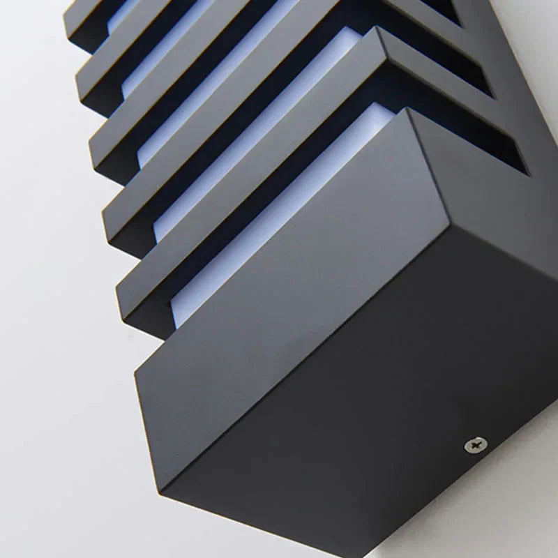 Rectangular Black Aluminum Outdoor Wall Light Fixture