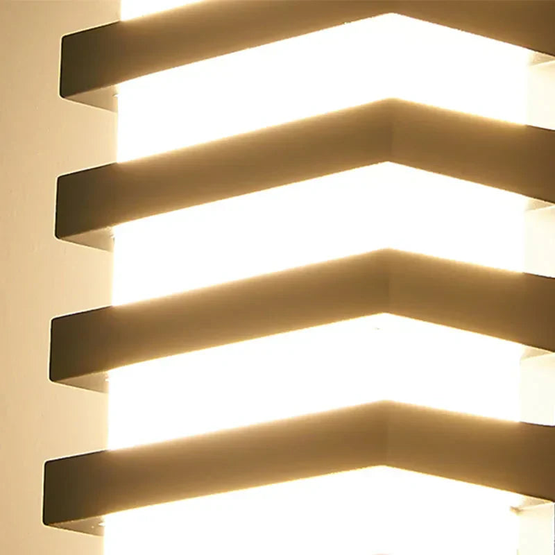 Rectangular Black Aluminum Outdoor Wall Light Fixture