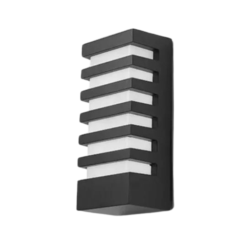 Rectangular Black Aluminum Outdoor Wall Light Fixture