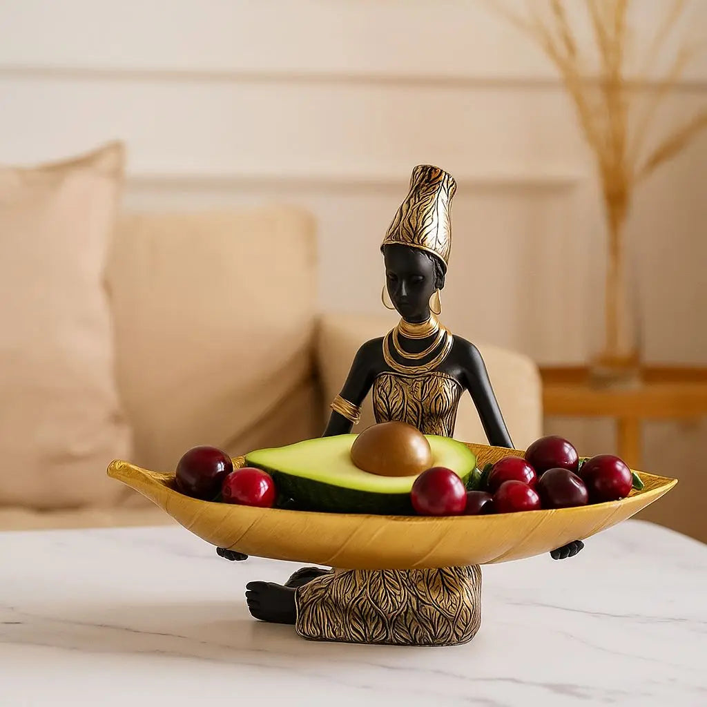 Artisan Elegance Storage Tray with Figurine Accent