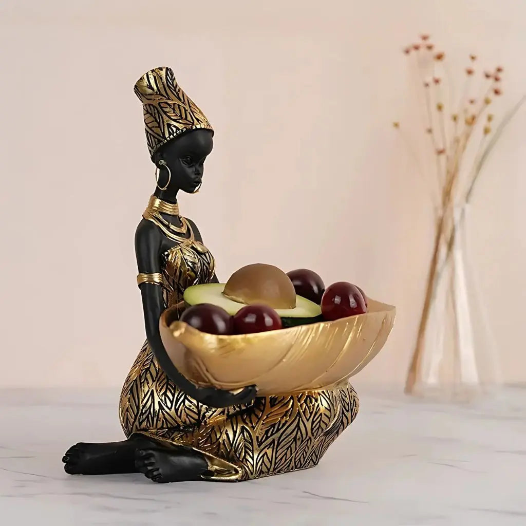 Artisan Elegance Storage Tray with Figurine Accent