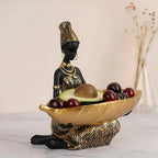 Artisan Elegance Storage Tray with Figurine Accent