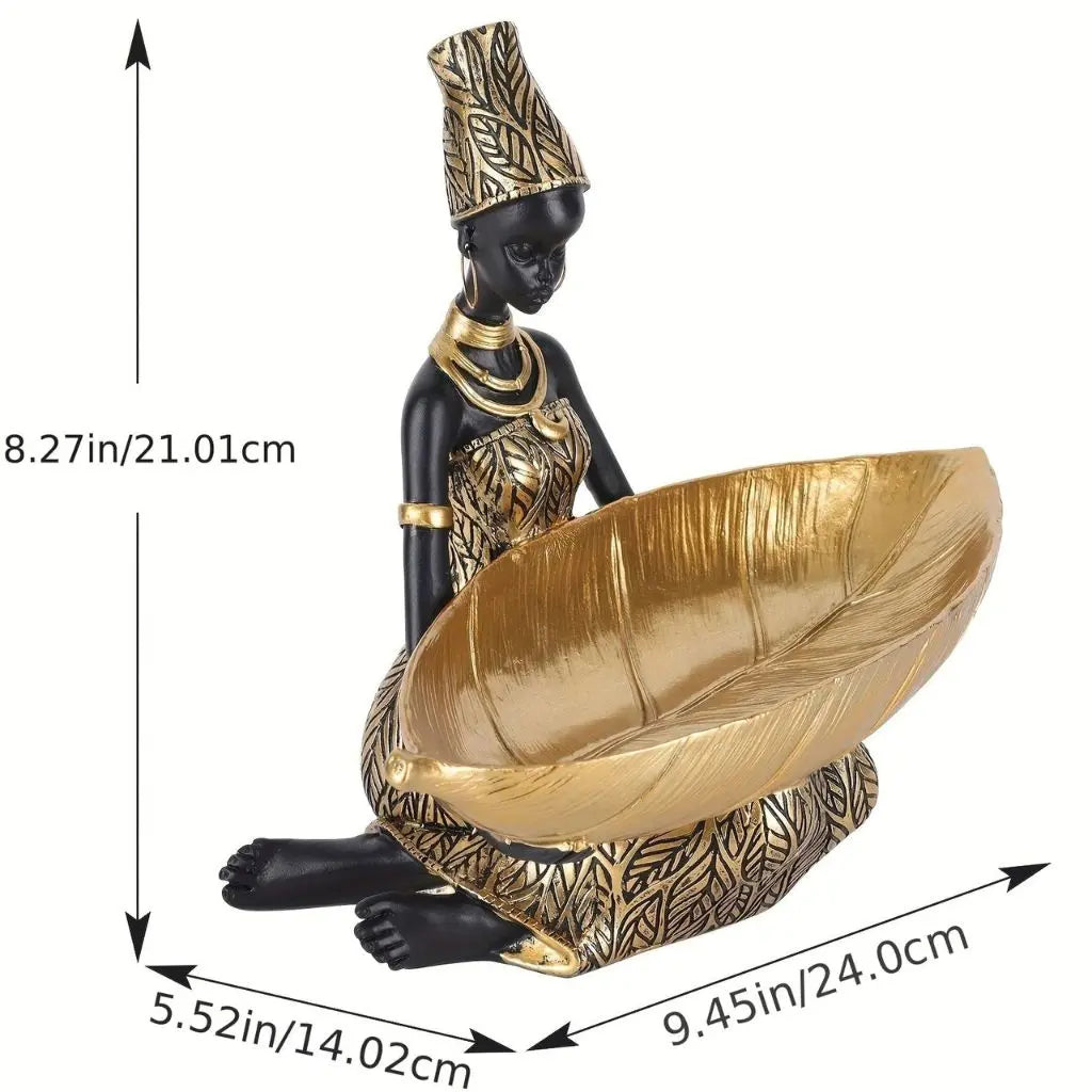 Artisan Elegance Storage Tray with Figurine Accent