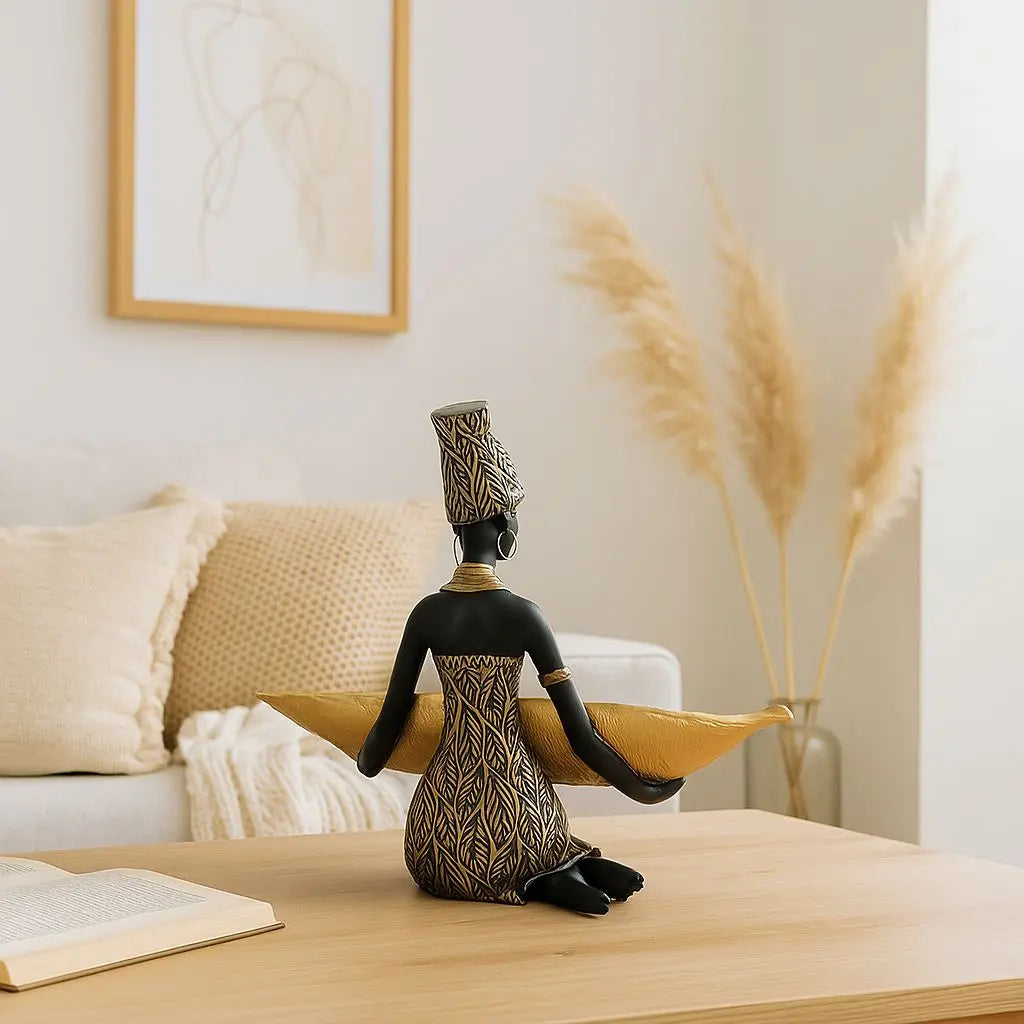 Artisan Elegance Storage Tray with Figurine Accent