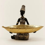 Artisan Elegance Storage Tray with Figurine Accent