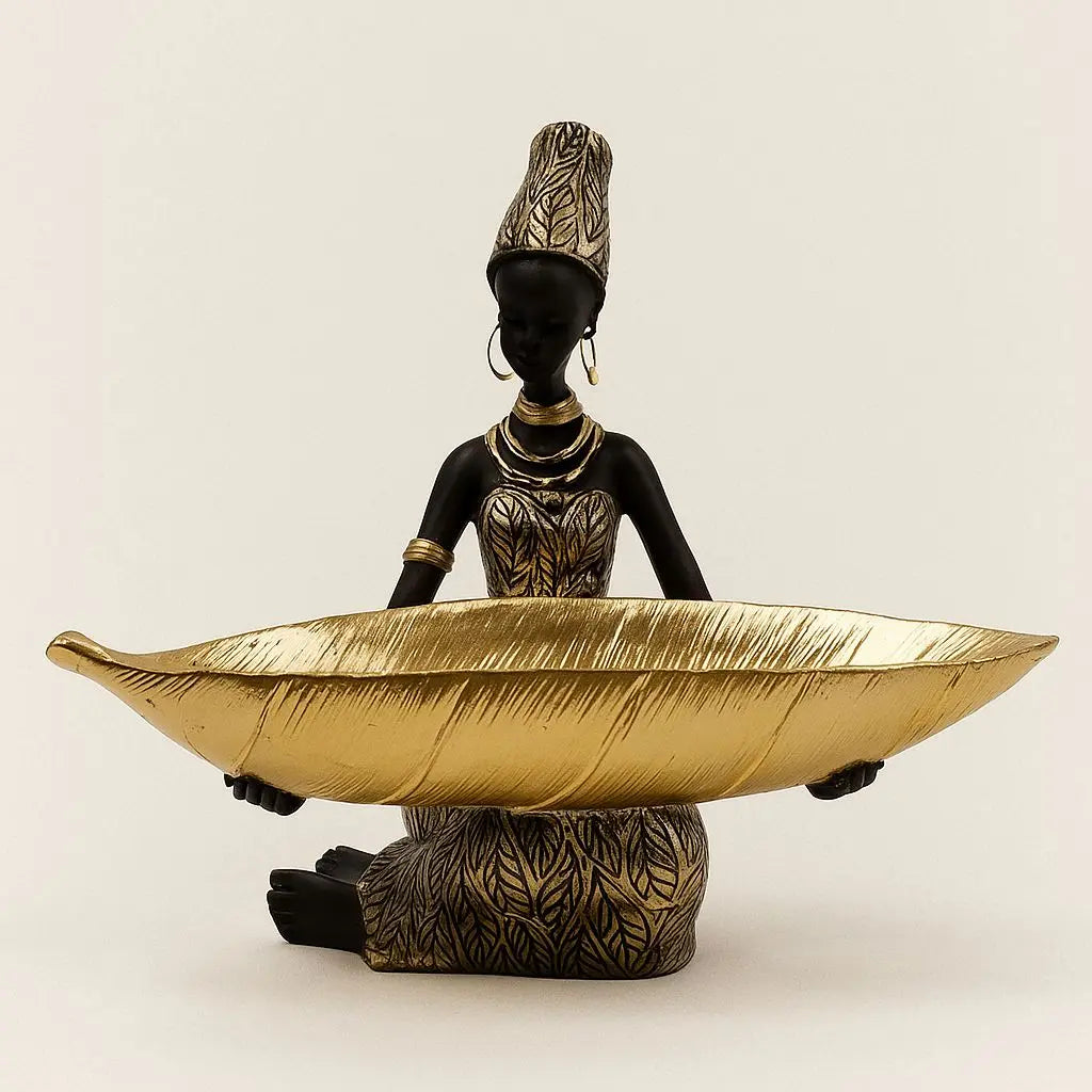 Artisan Elegance Storage Tray with Figurine Accent