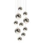 Adjustable Height Pendant Light – Modern Gold and Chrome Mirror Ball Design
