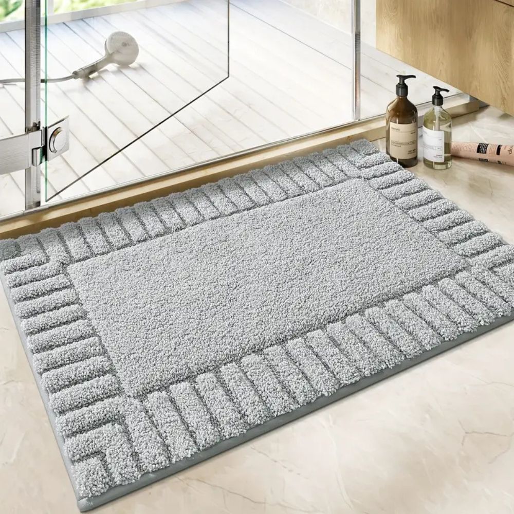 Non-Slip Quick-Drying Bath Rug in Flocked Fabric