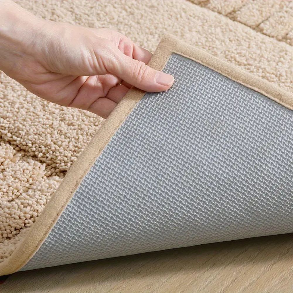 Non-Slip Quick-Drying Bath Rug in Flocked Fabric