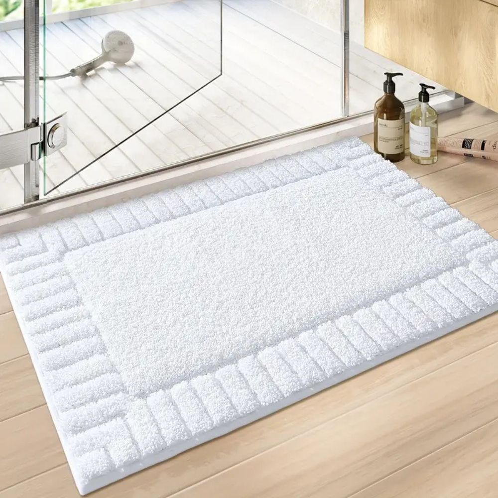 Non-Slip Quick-Drying Bath Rug in Flocked Fabric
