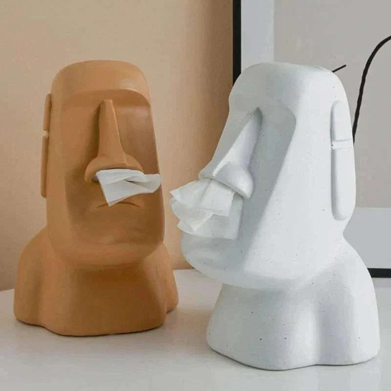 Stylish Resin Tissue Holder for Home Decor – Moai Design Box