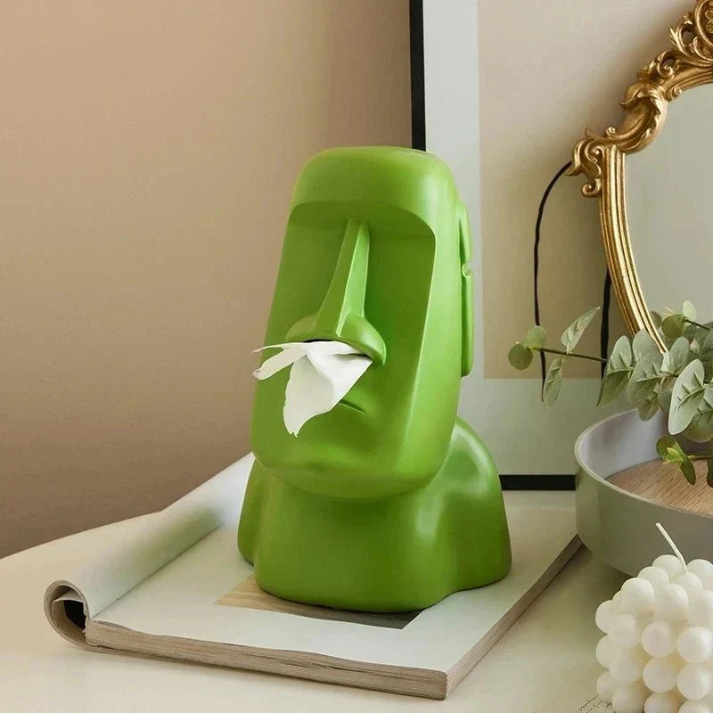Stylish Resin Tissue Holder for Home Decor – Moai Design Box