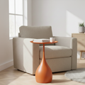Compact Round Side Table – Elegant Design for Sofa or Bed